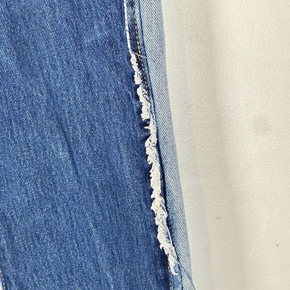 MNML 118 Work Flare Denim Mens Size 32x34 Distressed Patch Jeans 100% Cotton - Picture 5 of 15